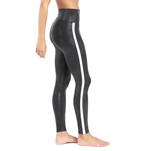 Spanx Faux Leather Side Stripe Leggings - Picture 1 of 7